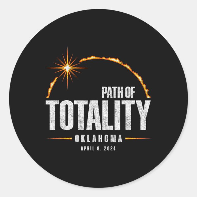 Adesivo Total de Eclipse Solar Oklahoma - Total Eclipse 20 (Frente)