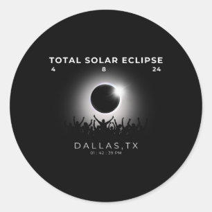 Adesivo Total de Eclipse Solar Totality Dallas Texas Wat 2