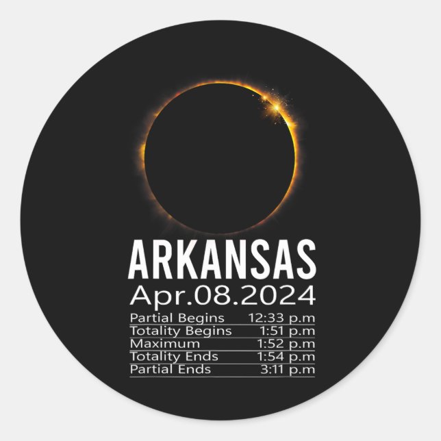 Adesivo Total do Eclipse Solar abril 8 2024 Calendário do  (Frente)