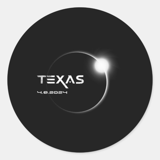 Adesivo Total do Texas 4.08.2024 Eclipse Solar Total 2024 (Frente)