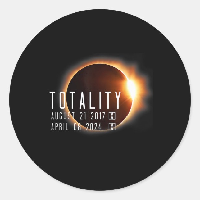 Adesivo Total Eclipse Solar 2024 2017 Totalidade Duas Veze (Frente)