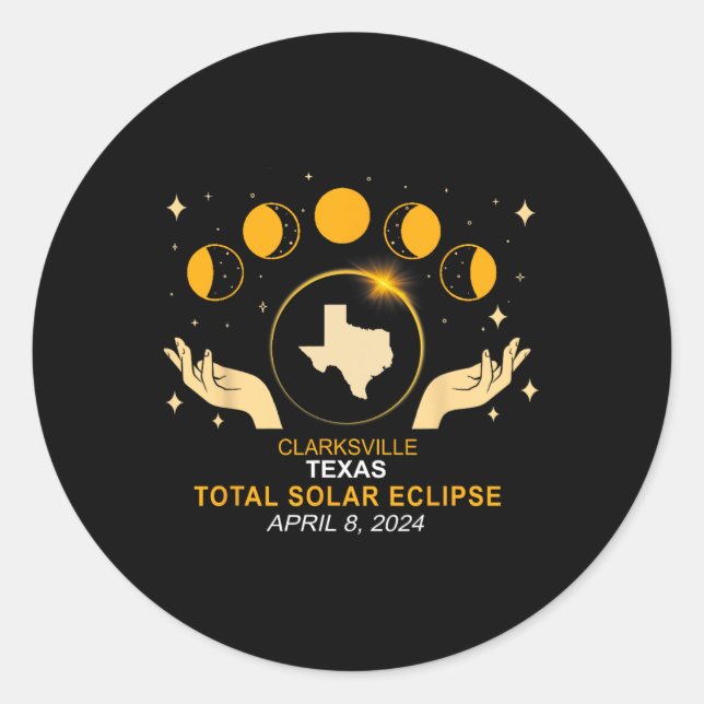Adesivo Total Eclipse Solar 2024 abril 8 (Frente)