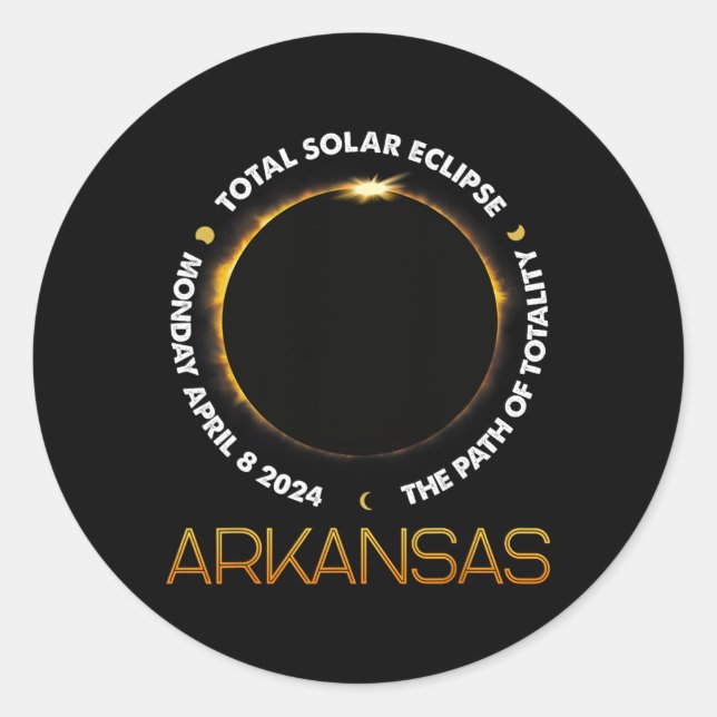 Adesivo Total Eclipse Solar 2024 Totalidade Americana abri (Frente)