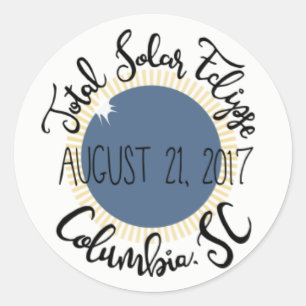 Adesivo Total Solar Eclipse 2017 Columbia SC Round Sticker