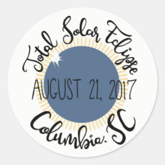 Adesivo Total Solar Eclipse 2017 Columbia SC Round Sticker