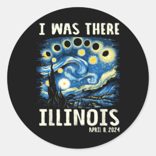 Adesivo Total Solar Eclipse 2024 Illinois - Starry Night P