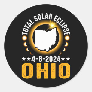 Adesivo Total Solar Eclipse 2024 Ohio April 8 America Tota