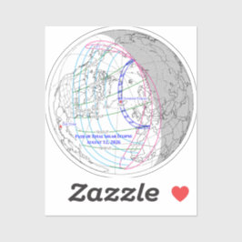 Adesivo Total Solar Eclipse 2026 Map