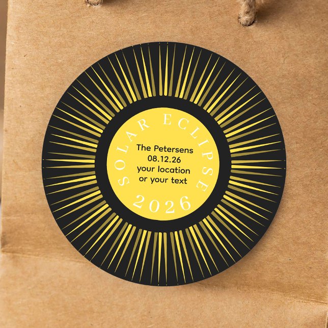 Adesivo Total solar eclipse 2026 your name personalized (Criador carregado)