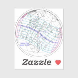 Adesivo Total Solar Eclipse 2027 Map