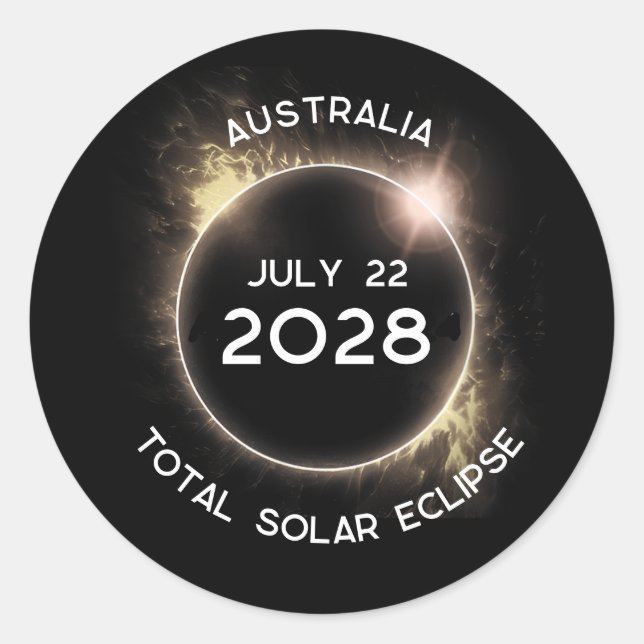 Adesivo Total Solar Eclipse 2028 Austrália (Frente)