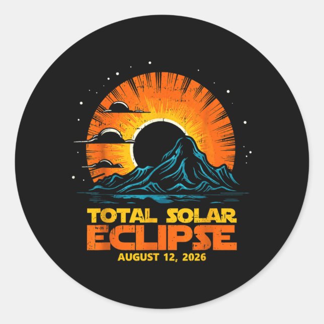 Adesivo Total Solar Eclipse August 12 2026 Artwork (Frente)