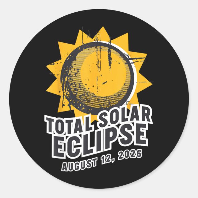 Adesivo Total Solar Eclipse August 12 2026 Astronomy Path (Frente)