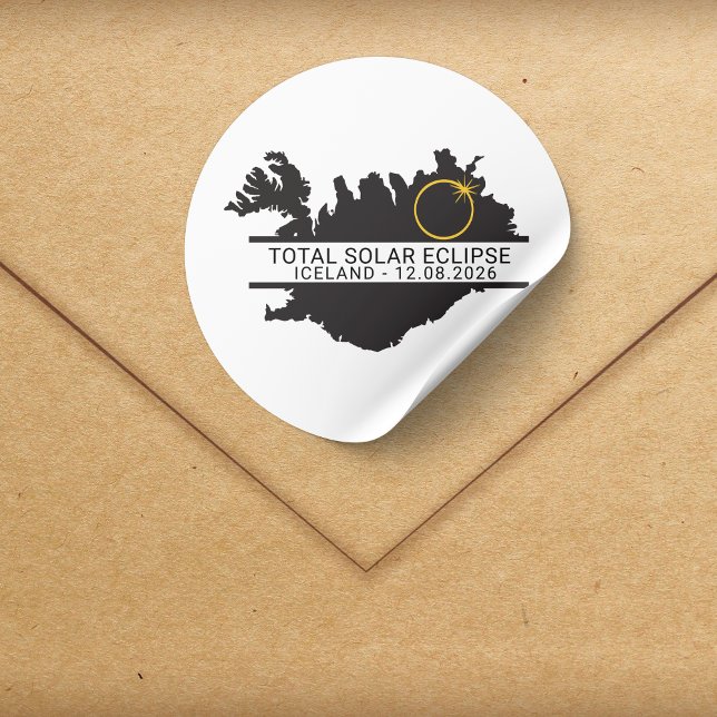 Adesivo Total Solar Eclipse August 12 2026 – Iceland (Criador carregado)
