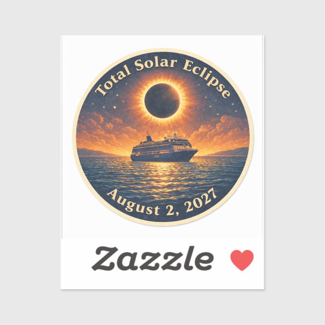 Adesivo Total Solar Eclipse August 2 2027 cruise ship  (Folha)