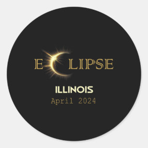 Adesivo Total Solar Eclipse Illinois Totalidade abril 8 20