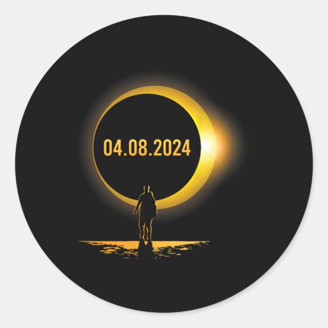 Adesivo Totalidade 04 08 24 Eclipse Solar Total Engraçado  (Frente)