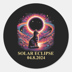 Adesivo Totalidade do Cat Solar Eclipse 2024 abril 8 Homen
