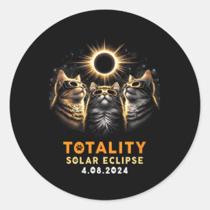 Adesivo Totalidade Gatos Vestindo Eclipse Solar Gles 4.08.