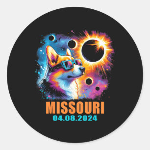 Adesivo Totalidade Total Eclipse Solar 2024 Missouri Corgi