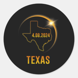 Adesivo Totality Solar Eclipse 8 de abril de 2024 Texas