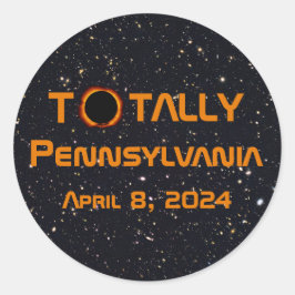 Adesivo Totalmente Pensilvânia 2024 Solar Eclipse