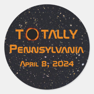 Adesivo Totalmente Pensilvânia 2024 Solar Eclipse