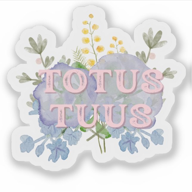 Adesivo Totus Tuus Catholic Marian Floral Sticker (Frente)