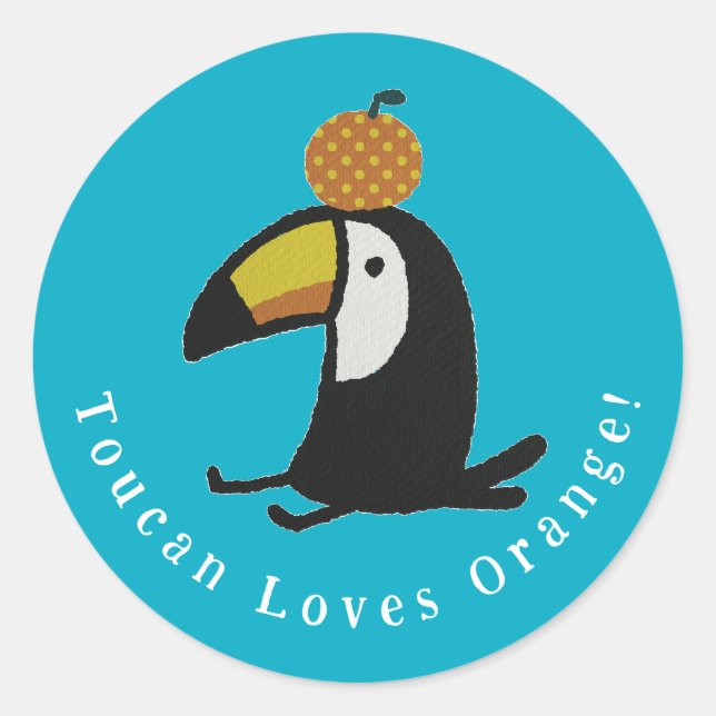 Adesivo Toucan Loves Orange (Frente)