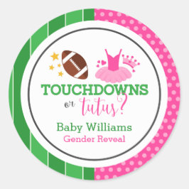 Adesivo Touchdowns ou Tutus Gender Revement Party
