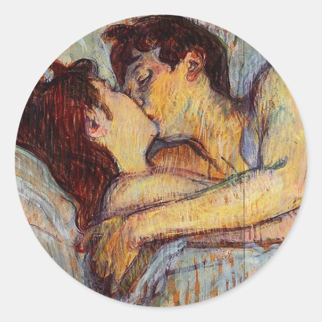 Adesivo Toulouse-Lautrec Na Cama Dos Beijos (Frente)