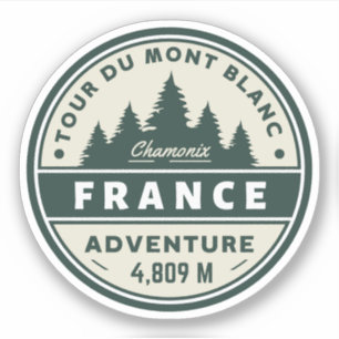 Adesivo Tour du Mont Blanc caminhada aventura francesa