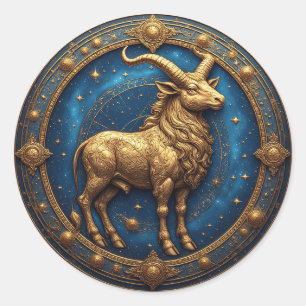 Adesivo Touro Dourado no Círculo Zodiacal Cósmico