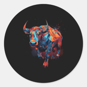 Adesivo Touro Geométrico Padrão Animal