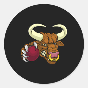 Adesivo Touro Minotauro Longhorn Vaca Críquete Cartoon 