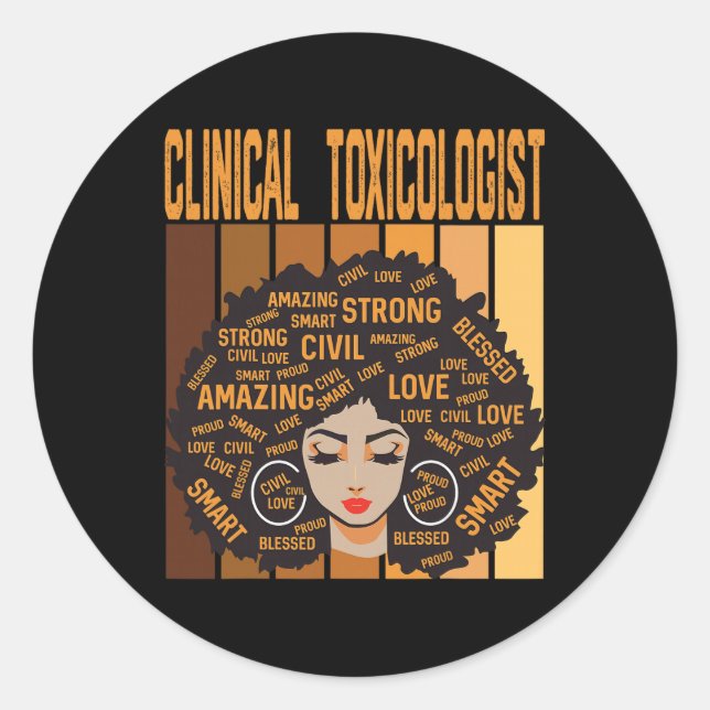 Adesivo Toxicologista Clínico Poderoso Mês da História Neg (Frente)