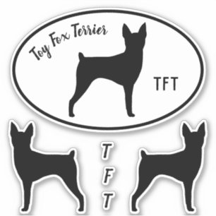 Adesivo Toy Fox Terrier Silhouettes Cães Vinil Sticker Set