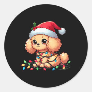 Adesivo Toy Poodle Noite de Natal Cachorros Engraçado Xmas
