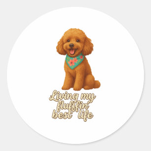 Adesivo Toy Poodle � Vivendo Meu Melhor Fluffin� Vida