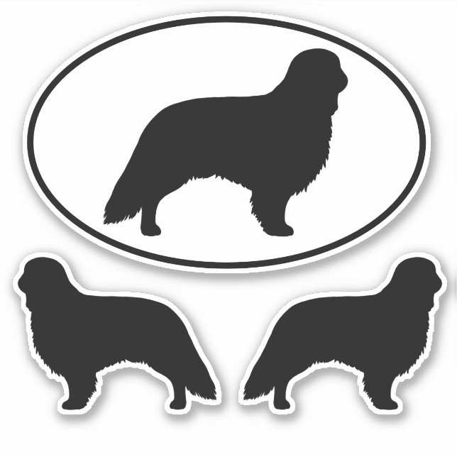Adesivo Toy Spaniel Dog Silhouettes Sticker Set (Frente)