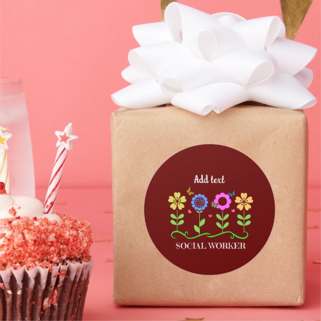 Adesivo Trabalhador social, flores gráficas, MODELO, (Festa)