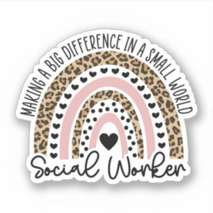 Adesivo Trabalhador Social Leopard Rainbow, Presente do Tr