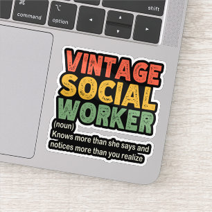 Adesivo Trabalhador Social Vintage Colega Funny Social Tra