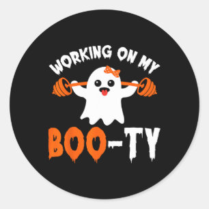 Adesivo Trabalhando no meu Boo-ty Gym Booty Boo-tee Ghost 