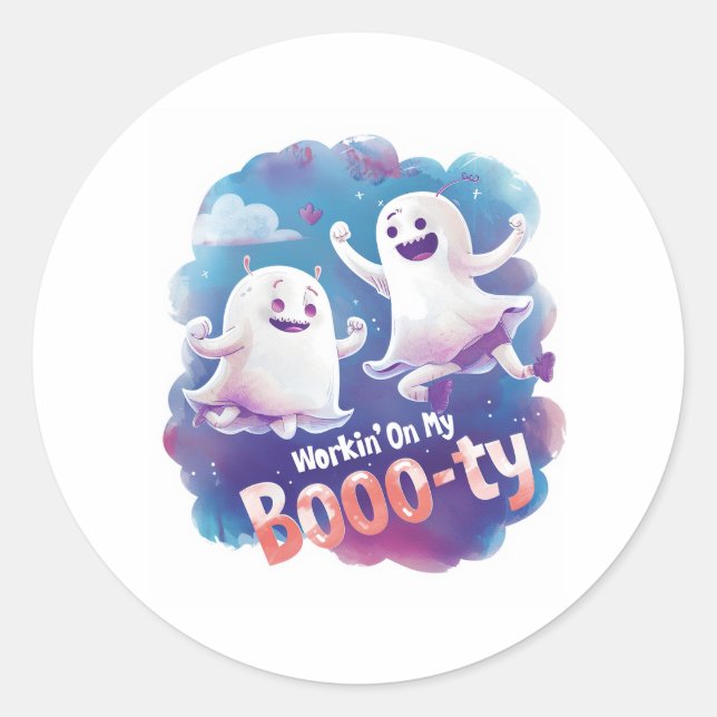 Adesivo Trabalhando no meu Booo-ty (Frente)