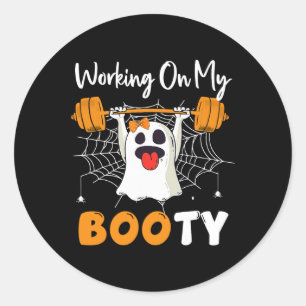 Adesivo Trabalhando No Meu Ghost Boo Gym Halloween Engraça