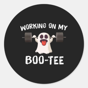 Adesivo Trabalhando no meu Morto de Tee Halloween Levanta