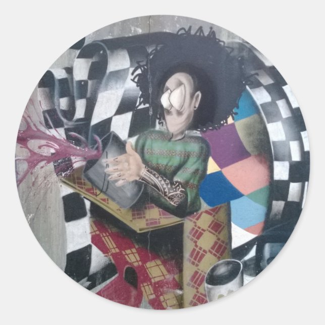 Adesivo Trabalho de arte abstrato Grafite (Frente)