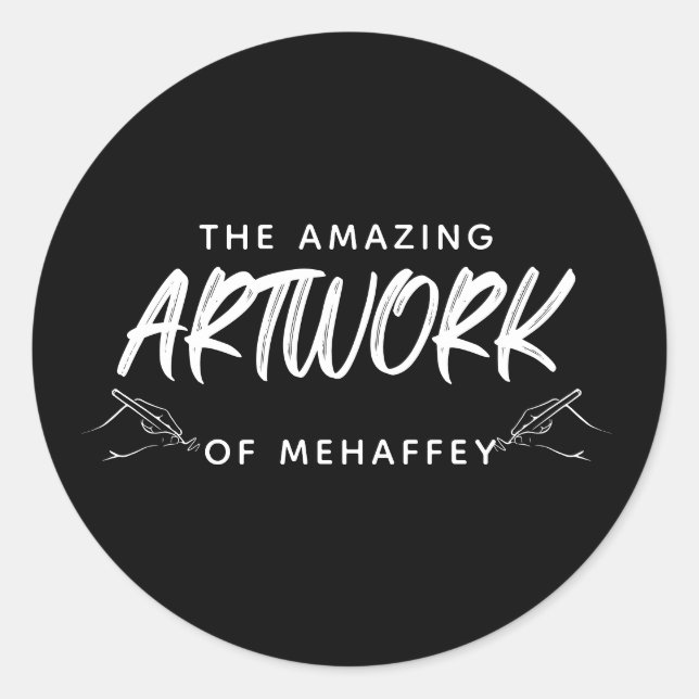 Adesivo Trabalho de arte de Artista Branco Personalizado (Frente)