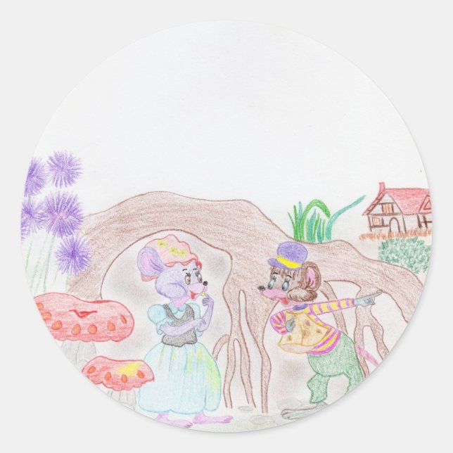 Adesivo Trabalho de arte de Crianças Personalizadas, dois  (Frente)